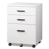 DEVAISE 3 Drawer File Cabinet for Home Office, Wood Under Desk Filing Cabinet, Rolling Printer Stand with Wheels, White DEVAISE