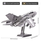 Piececool 3D Metal Puzzle for Adults, Tornado Fighter Jet Military Airplane Models Kits to Build for Teens Men Hobbies DIY 3D Puzzles, Great Birthday Gifts, 83 Pcs