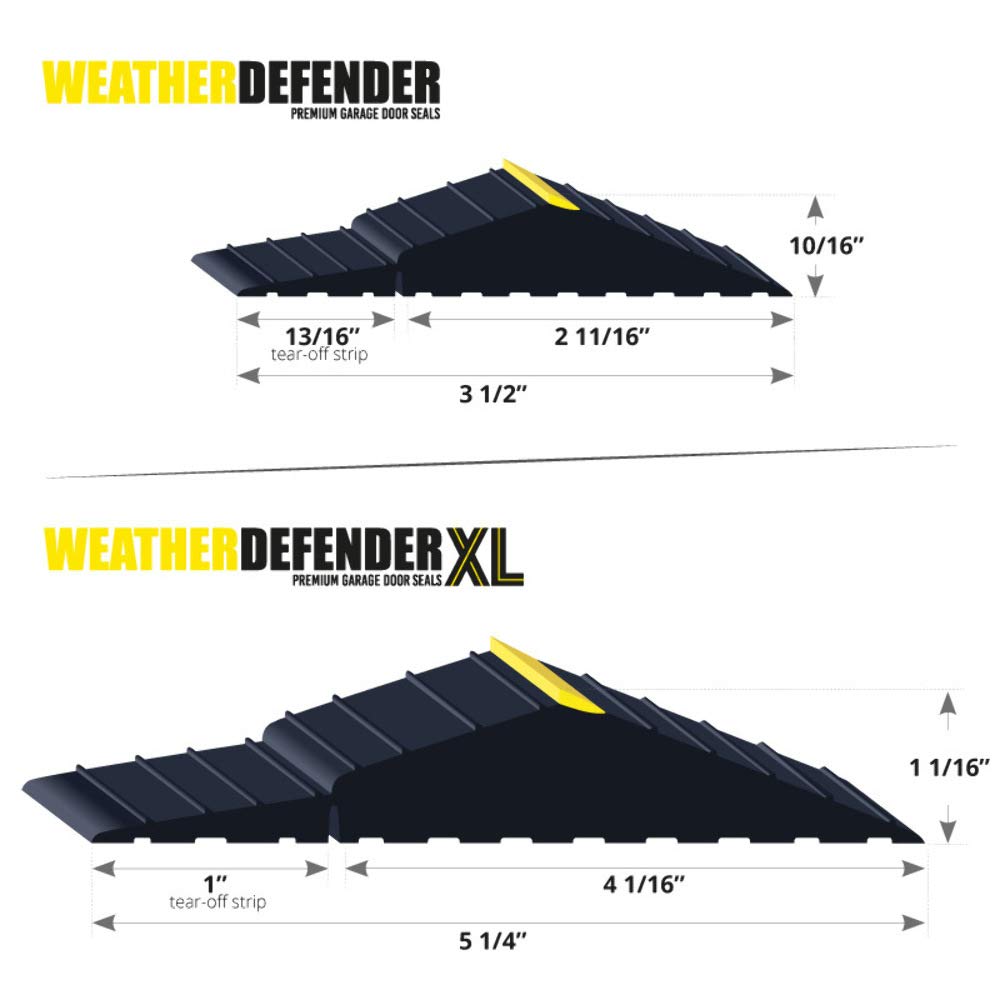 10'6"/3.2m Weather Defender® XL | Ultimate Garage Door Threshold Seal Kit with Adhesive & Garage Door Bottom Weather Stripping - WoodArtSupply