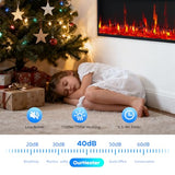 GarveeHome 50 in Electric Fireplace Wall Mounted/Recessed with Remote Control, 4.2 in Ultra-Thin Linear Fireplace Heater 750W/1500W with Timer, 12-Color Flames, Log & Crystal Options GarveeHome