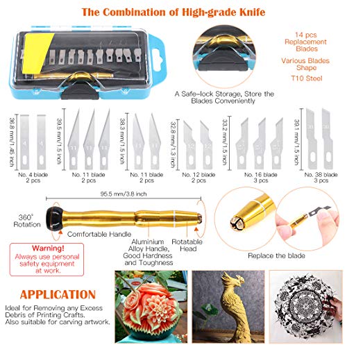 Rustark 42 Piece 3D Print Tool Kit Includes Debur Tool, Cleaning and Removal Tool with Storage Bag, 3D Printer Tool Set for Cleaning, Finishing and Printing 3D Prints Rustark