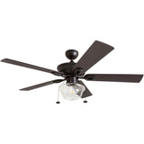 Prominence Home Abner Modern Farmhouse 52 Inch Ceiling Fan with Light, Outdoor Fan/Indoor Tri-Mount LED Ceiling Fan with 5 Blades, Silver Oak and Maple Brown Blade Finish Options, Bronze (80091-01) Prominence Home