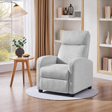 Yaheetech Recliner Chair Corduroy Recliner Sofa with Lumbar Support High-Density Foam & Pocket Springs, Push Back Armchair for Living Room Bedroom Home Theater Light Gray