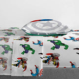 Jay Franco Marvel Avengers Comic Cool 5 Piece Twin Bed Set - Includes Comforter & Sheet Set - Bedding Features Captain America, Spiderman, Iron Man, Hulk, & Thor - Super Soft Jay Franco