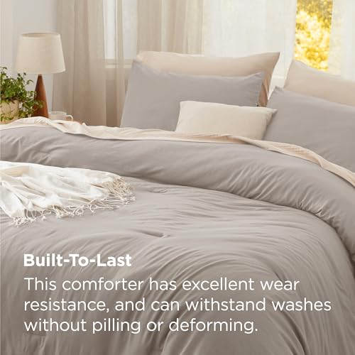 Bedsure Twin/Twin XL Comforter Set, Linen Soft Prewashed Bedding for All Seasons, 2 Pieces GentleSoft™ Bed Set, 1 Lightweight Comforter (68"x88") and 1 Pillowcase (20"x26") Bedsure