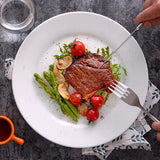 EasyDancing 6pcs Salad Dessert Plate 7.5inch White Porcelain Dinner with Round Flat Design Good for the Gift EasyDancing