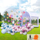 Iuoni 10FT Clear PVC Inflatable Bubble House Dome Tent with Tunnel - Bubble House Dome Inflatable, Ideal for Fun Events and Parties, Durable Inflatable Bubble House, Easy Setup iuoni