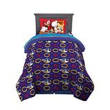 Franco Kids Bedding Super Soft Comforter and Sheet Set, 4 Piece Twin Size, Sonic The Hedgehog, Anime Franco