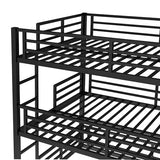 Harper & Bright Designs Heavy Duty Triple Bunk Bed, Full Over Full ove Full Bunk Bed with Ladders, Metal Bunk Beds with Guardrails for Kids, Teens, Adults, Noise-Reduced, Black Harper & Bright Designs