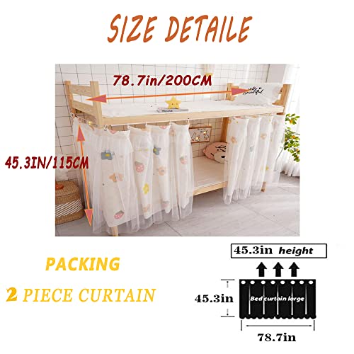 Navhao 1 Panels,Bottom Bunk Bed Curtains Cloth Breathable Bed Canopy Men Women Curtain Shading Nets for Single Bed Navhao