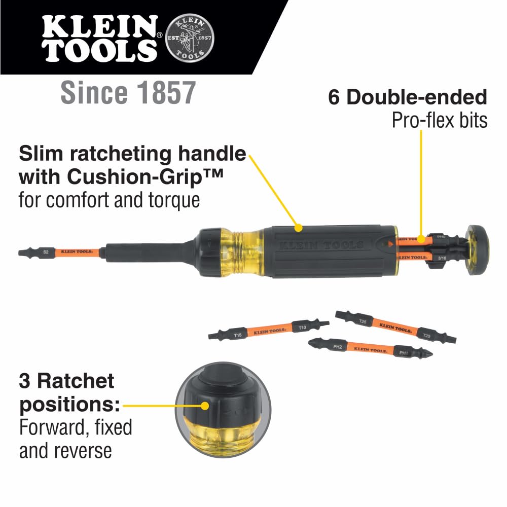 13"-1 Ratcheting Impact Rated Screwdriver Klein Tools