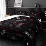 Black Butterfly Comforter Sets Twin Size, Black Butterfly Flowers 3D Animal Pattern Kids Bedding Sets for Girls Teens 3 Piece Bedroom Decor Comforter with 2 Pillowcases Nttopship