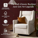 babyletto Kiwi Plus Electric Power Glider Recliner Nursery Chair w/USB Ports - Water & Stain Resistant Glider Rocking Chair for Nursery - GREENGUARD Gold Certified 270° Swivel Rocker Recliner - Cream babyletto