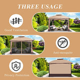 10’x 12’ Outdoor Gazebo, Double Roof Patio Gazebo with Netting and Curtains, Metal Frame Outdoor Patio Canopy for Deck Backyard Garden Raysfung