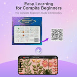 Huacan Embroidery Kit for Adults Beginner - Embroidery Kits 4 Pcs Stamped Stitch Practice Multiple Pattern Bouquet with 4 Hoops, DIY Sewing Kit with Gift Box 7.9 x 7.9 Inch