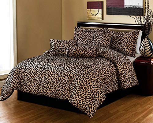 Masterplay King Size Bedding Black Brown Leopard Zebra Bed in A Bag Animal Print Microfur Comforter Set Queen Galaxy's Linen