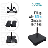 PHI VILLA 15ft Large Patio Umbrella Double-Sided Outdoor Market Pool Umbrellas with Crank, Umbrella Base (Stand) Included(Beige) PHI VILLA