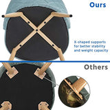 Yaheetech Dining Chairs Modern Kitchen Chairs Velvet Chairs Set of 2 Upholstered Chairs with Backrest Wooden Style Metal Legs for Dining Room Living Room Restaurant Cafe, Aqua Yaheetech