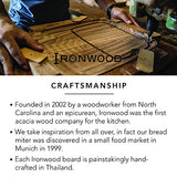 Ironwood Gourmet Fort Worth Steak Plate with Juice Channel, Acacia Wood 13 x 11 x 0.75 -inches, Brown Ironwood Gourmet