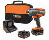 RIDGID 18V Brushless Cordless 4-Mode 1/2 in. High-Torque Impact Wrench Kit with (2) 4.0 Ah Lithium-Ion Batteries and Charger RIDGID