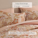 BLOOMHAVEN King Comforter Set -7 Pieces Terrecotta Floral Comforter Set for All Seasons, Bed in a Bag King with Botanical Flowers Comforter, Sheets, Pillowcases & Shams BLOOMHAVEN