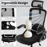 Fizzin Ergonomic Office Chair, 400 LBS Computer Chairs with Adjustable Lumbar Support, Breathable Mesh Desk Chair Ergonomic with Thickened Cushion, Comfy Home Office Desk Chair (Black) Fizzin