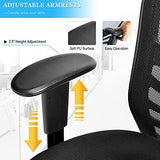 COSTWAY Ergonomic Mesh Office Chair, Mid Back Task Chair with Height Adjustable Armrests, Lumbar Support and Rocking Backrest, Breathable Swivel Computer Desk Chair for Home Office (Black) COSTWAY