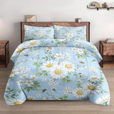 WeCozy Twin Size Comforter Set with Pillowcase, Wildflower Daisy Flower Floral Soft 2 Pcs Bedding for Kids and Adults Bedroom Bed Decor WeCozy