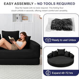 Casaphoria Modern Futon Sofa Bed,67 Inch Wide Folding Couch with Wide Armrests and Pillows,Convertible Lounger for Apartment,Guest Room,Daybed(Black) Casaphoria