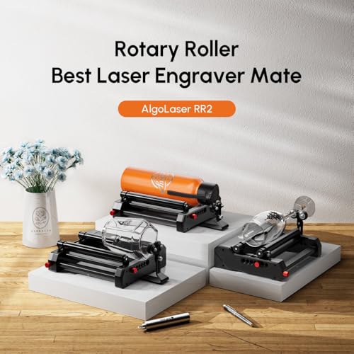 AlgoLaser Rotary Roller for MK2–Y-Axis Rotary Module for Cylindrical Object Engraving–Compatible with LightBurn, LaserGRBL–(No Engraving Tool Included) AlgoLaser