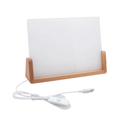 Sublimation Acrylic Photo Frame with LED Light and Wood Stand Picture Frame for Heat Press Machines Printing