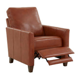 Comfort Pointe Penny Caramel Brown Faux Leather Modern Push Back Recliner Comfort Pointe