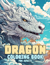 Dragon Coloring Book for Adults: 50 Dark Fantasy Mystical Creatures of Dragons for Adult Stress Relief & Relaxation (Adult Coloring Books) WoodArtSupply