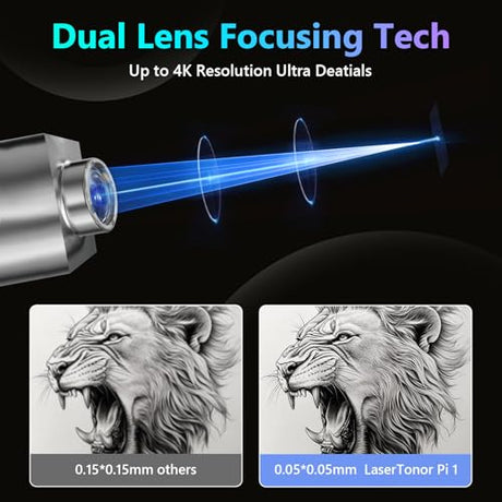 LaserTonor Pi1 10W Laser Engraver Handheld,Portable 1kg Diode Engraving and Cutter Machine 360°‌‌ Full-Angle Engraving,63600mm/min Fast Speed & 0.05mm Precision for Wood/Leather/Coated Metal,Basic LaserTonor