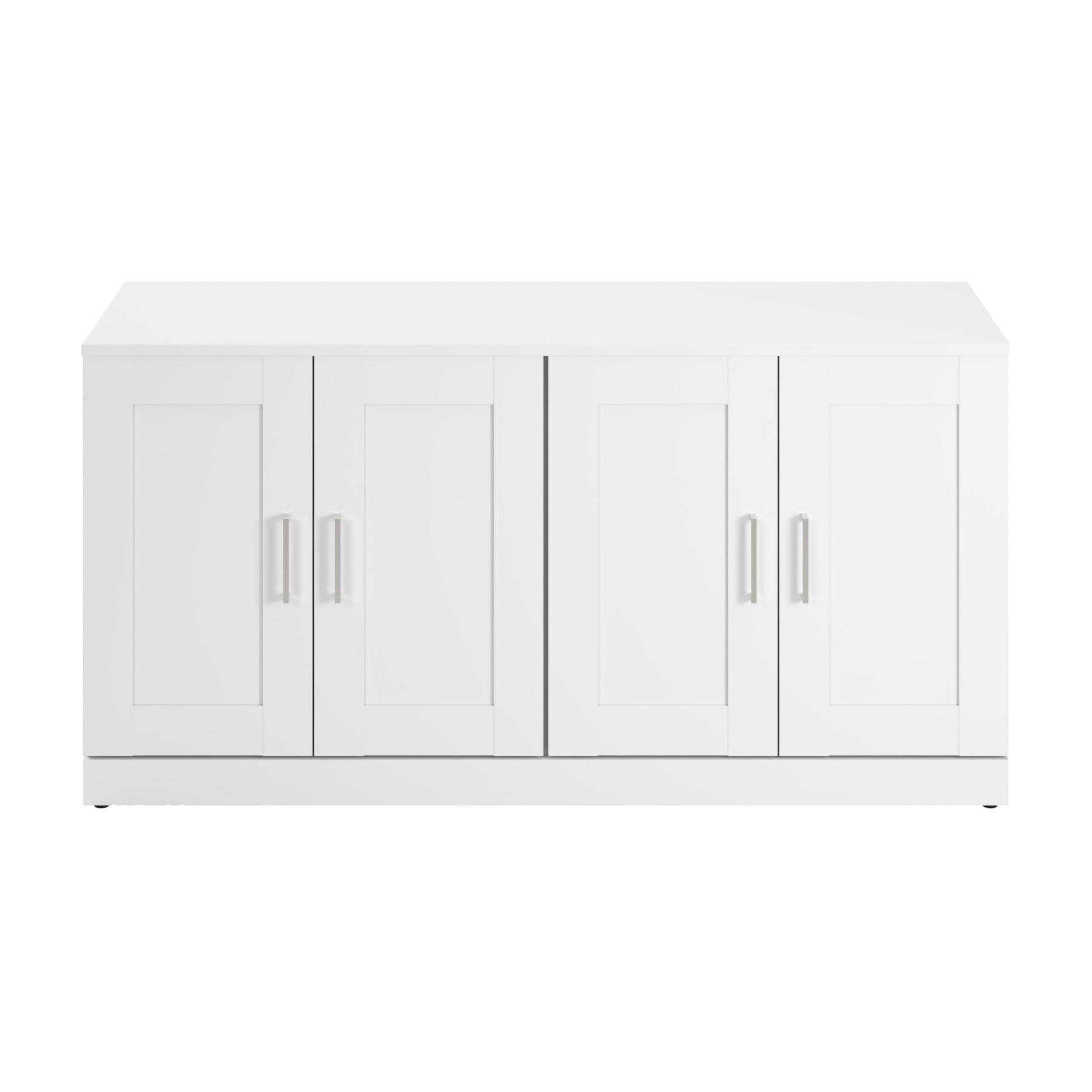 Bush Furniture Hampton Heights 60W Bookshelf with Doors in White, Large Bookcase Cabinet for Home Office or Professional Workspace - WoodArtSupply