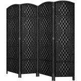HALLYBEE Room Divider, Room Dividers and Folding Privacy Screens, 16in Privacy Screen, 4 Panel Temporary Wall Partitions, 6ft Space Separation Panel Screen, Black HALLYBEE