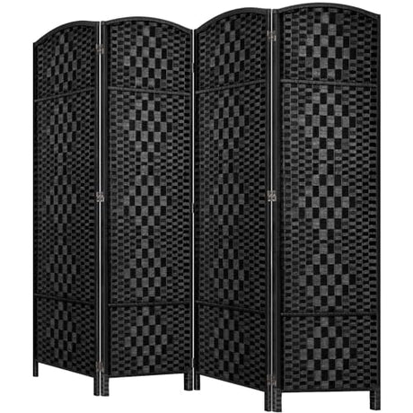 HALLYBEE Room Divider, Room Dividers and Folding Privacy Screens, 16in Privacy Screen, 4 Panel Temporary Wall Partitions, 6ft Space Separation Panel Screen, Black HALLYBEE