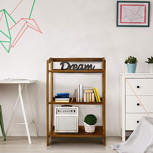 Casual Home Stratford 3-Shelf Folding Bookcase-Warm Brown Casual Home