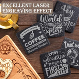24 Pieces Slate Drink Coasters, GOH DODD 4 Inch Black Coasters Stone Coaster Set, Laser Engraving Blanks with Anti-Scratch Bottom for Home Office Kitchen Housewarming Gifts Wedding Party, Square GOH DODD