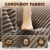 78" Full Size Convertible Futon Sofa Bed, Plush Corduroy Folding Sleeper Sofa Bed with Pillow, Foam Mattress Futon Loveseat Couch, No Assembly Floor Couches for Living Room, Playroom, Apartment, Brown extrasleep