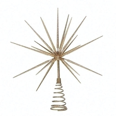 Roman 133174 Gold Burst Tree Topper Spikes on Spring, 15 inch Roman