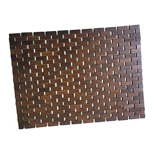 gazechimp Bamboo Wood Bath Mat, Bathroom Mat, Bathmat Kitchen Rugs for Bathtub, Sauna and Shower, Brown Gazechimp