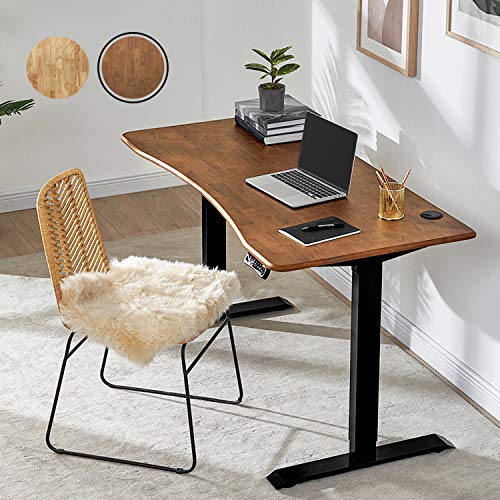 mopio Solid Wood Sterling Electric Height Adjustable Standing Desk, Sit Stand Desk Workstation, 3 Adjustable Memory Setting and Stand Alarm 100% - WoodArtSupply