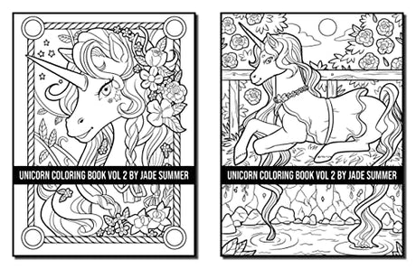 Unicorn Coloring Book: For Adults with Magical Unicorns, Beautiful Flowers, and Relaxing Fantasy Scenes (Volume 2) (Unicorn Coloring Books) WoodArtSupply