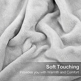 EASELAND Soft Queen Size Blanket Warm Microplush Lightweight Thermal Fleece Blankets for Couch Bed Sofa,90x90 Inches,Silver Gray EASELAND