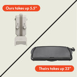 Bella 10"x 20" Ceramic Fold-n-Store Dual Temp Griddle, Fits-anywhere Kitchenware, EverGood Ceramic Nonstick Coating, 2 Temperature Zones up to 400°F, Dishwasher Safe Drip Tray, 1500 Watt, Oatmilk BELLA