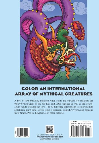 World of Dragons Coloring Book (Dover Fantasy Coloring Books) Dover Publications