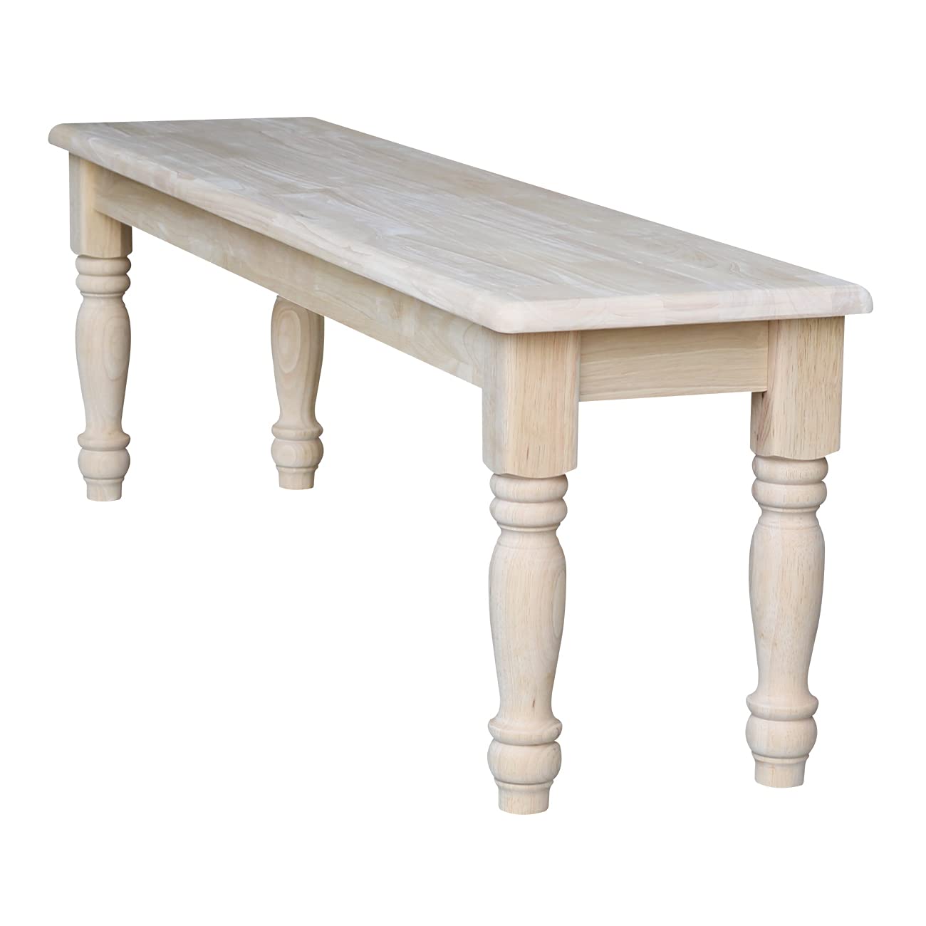 IC International Concepts International Concepts Farmhouse Bench, Unfinished - WoodArtSupply