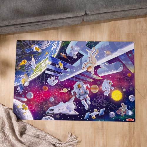 Melissa & Doug Outer Space Glow-in-the-Dark Cardboard Jigsaw Floor Puzzle – 48 Pieces, for Boys and Girls 3+ - FSC Certified Melissa & Doug