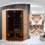 2-3 Person Low EMF FAR Infrared Sauna, Hemlock 2 Door Luxury Toughened Glass Indoor Saunas for The Home, 1520w, App & LCD Panel Control, Bluetooth Speakers, Chromotherapy Lights, Reading Lights KUNSANA